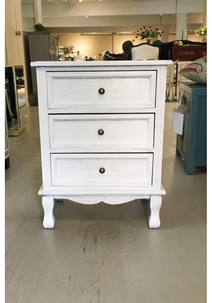 white french style bedside table